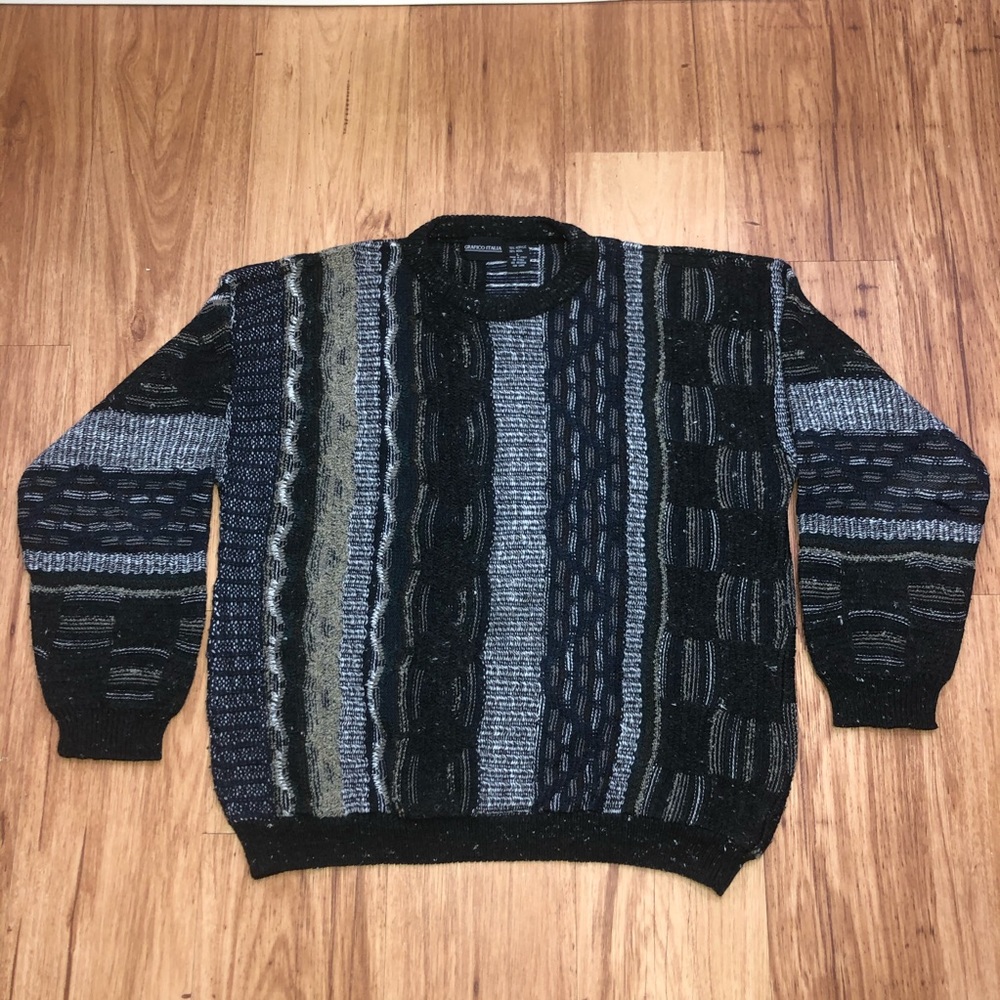 *SOLD* GRAFÍCO ITALIA | 3D Knit Coogi Style Sweater (L)